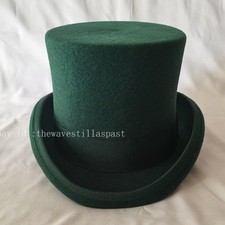 Retro Womens Mens Wool Victorian Mad Hatter Top Magic Hat Gentlemen Performing