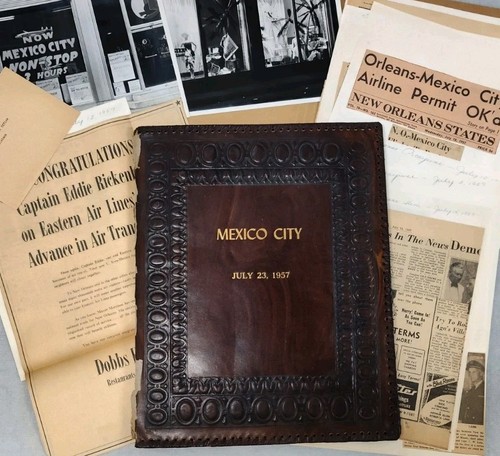 1957 Corporate Scrapbook Eastern Air Lines 1st Mexico City Flight Vtg Aviation