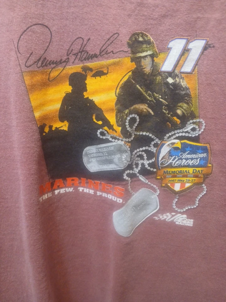 Denny Hamlin #11 NASCAR Old Mauve Rose Pink Chase autêntico tamanho 2X - Imagem 3 de 4