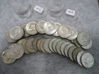 Lot of 40 Silver Kennedy Half Dollars 40% Silver Circulated  1965 -1969