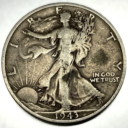 1943-S Walking Liberty Half Dollar - 90% Silver - 50c US Coin VF Very Fine -2548