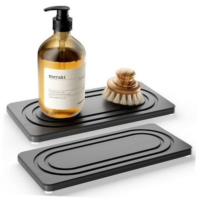 Water Absorbing Stone Tray for Sink, Quick Drying 8.3'' x 4'' Dark Gray B
