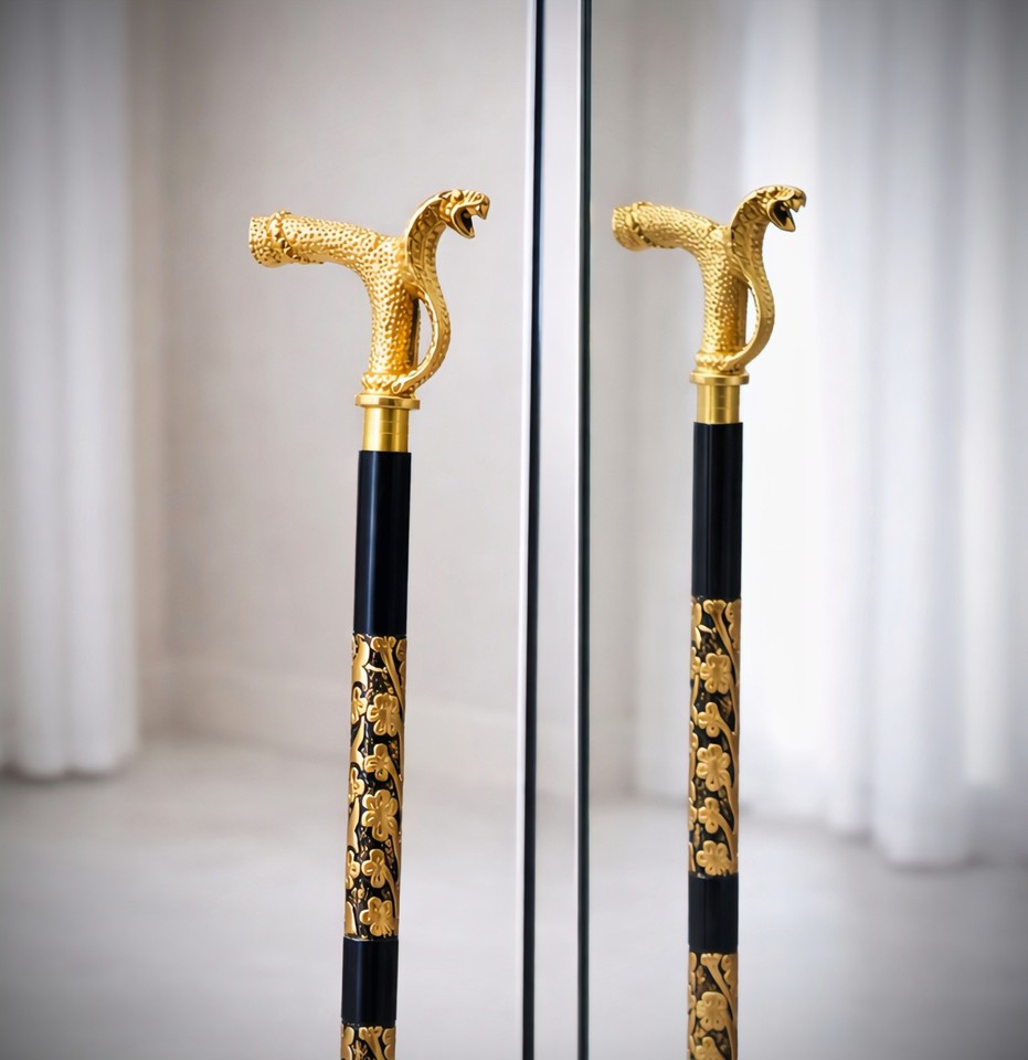 A handmade cobra snake-head walking cane is gloriously theatrical — the kind of gift that makes someone gasp and then immediately want to own it.