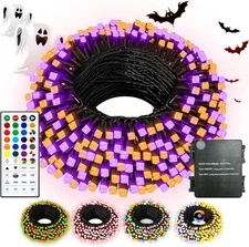 echosari Halloween String Lights Battery Operated, 33Ft 100 LED 150+ Scene Modes