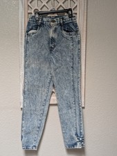 Vintage 90's Chic Kids jeans girls 14R acid stone wash high rise mom jean bows