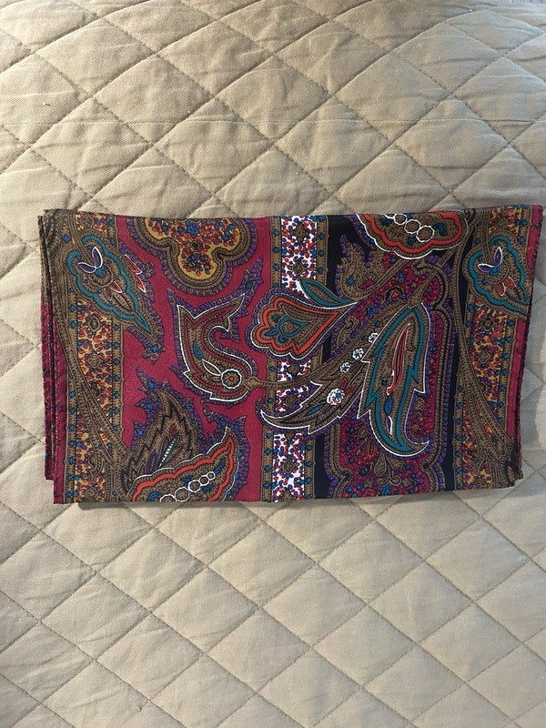 Vintage Silk And Rayon Paisley Scarf