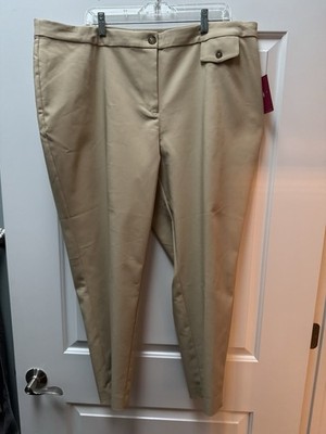 Vince Camuto Essentials Plus Size 20W Slim Khaki Haze Dress Pants Career NWT