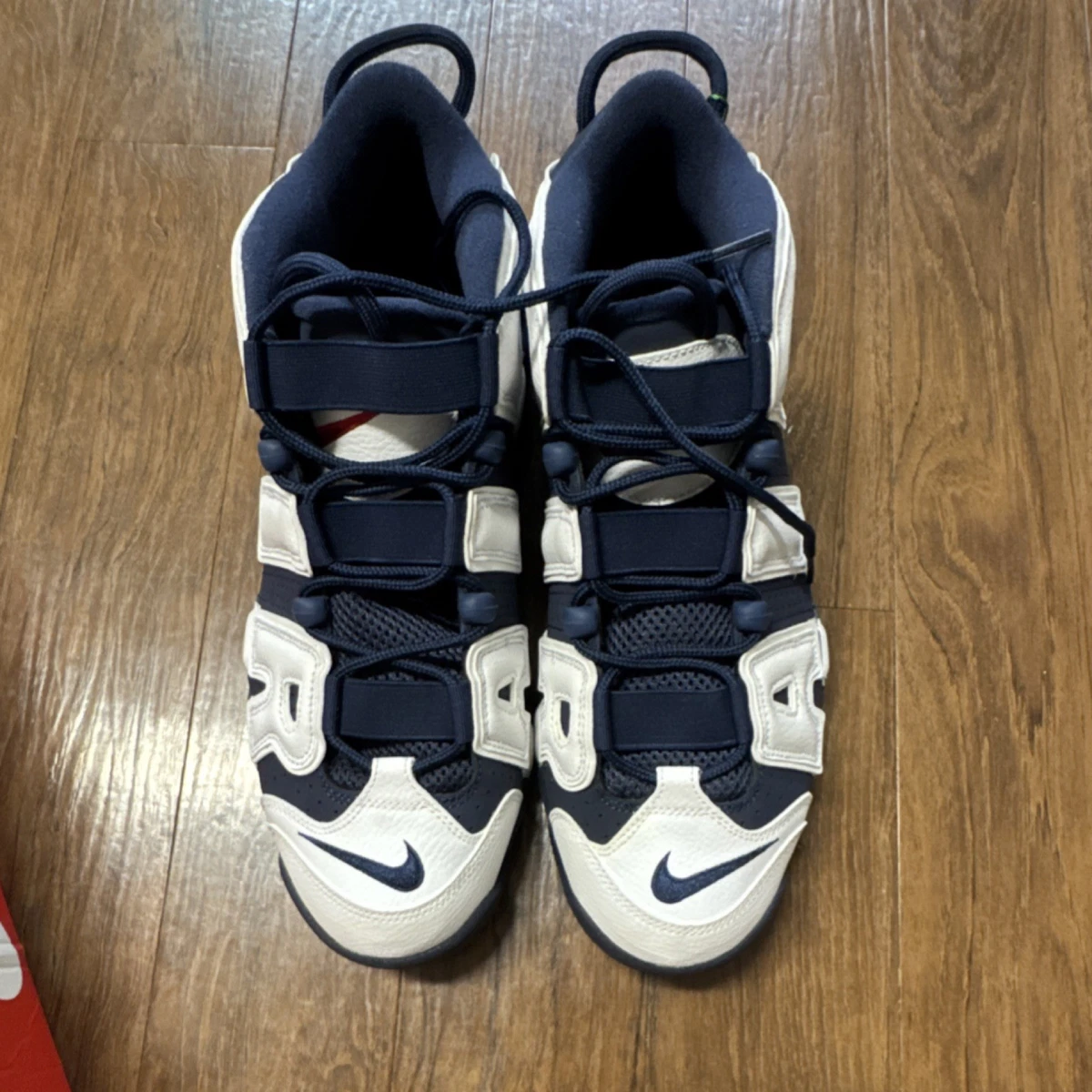 Nike Air More Uptempo White Midnight Navy | eBay