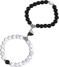 2PCS Magnetic Couple Bracelets Matching Mutual Attraction Couple Bracelet