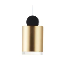 ET2 E20862-75 Gold/Black Nob 4"W Led Mini Pendant