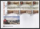 2010 Australia Governor Macquarie GUTTER Strip of 10 on Large WCS FDC