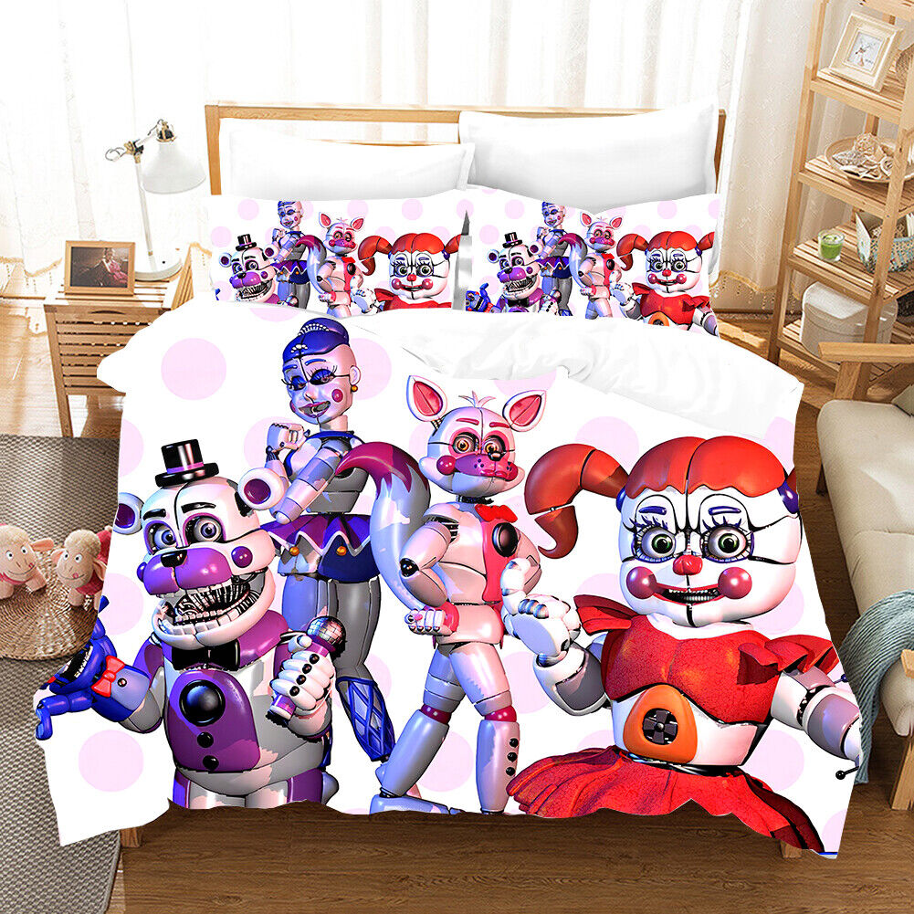 Five Nights at Freddy' Cotton Matting Bed Three Piece Bedroom Dormitory Bed  Sheet Quilt Cover Fitted Sheet. 