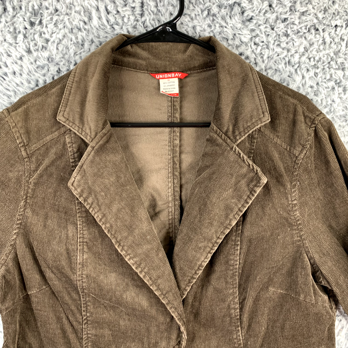 Union Bay Corduroy Stretch Jacket Womens 1X Brown Snap close Union Bay Corduroy Stretch Jacket Womens 1X Brown Snap close