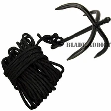 NEW Tactical Hook w/ 33 ft ROPE Bushcraft Boat Anchor NINJA GRAPPLING CLIMBING