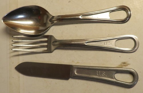 Vietnam Era US Army Military Mess Kit Utensils Fork Knife Spoon Field Gear Equip