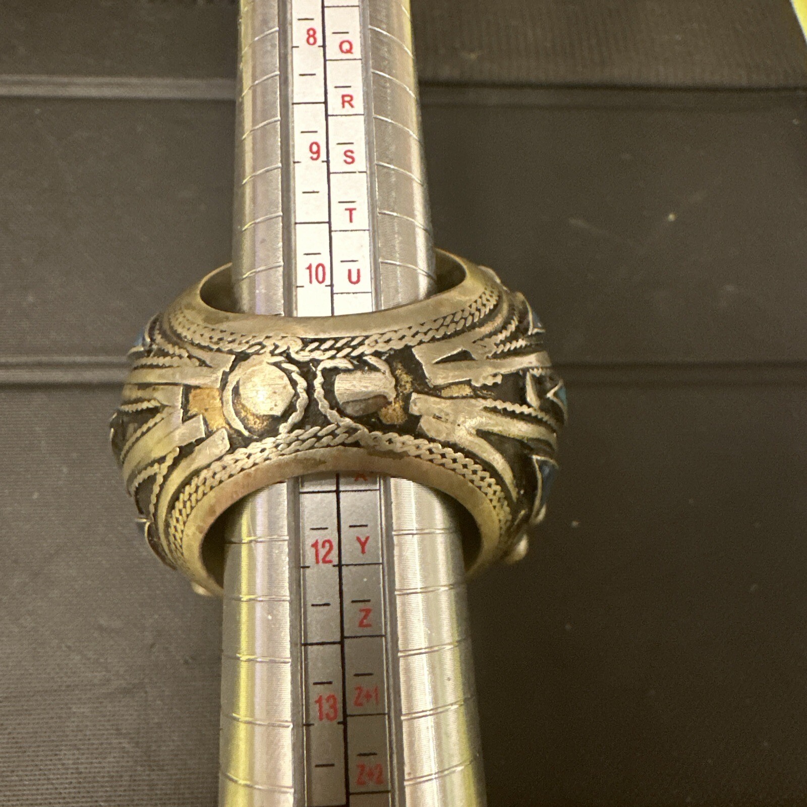 Beautiful Silver Plated Unique Ring With Turquois… - image 2