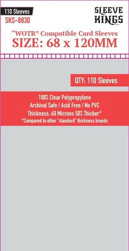 Board Game Card Sleeves 110 Clear Card Sleeves For '7 Wonders' Board Game -  65x100mm Premium Protection 110 Clear Sleeves 65x100mm Sleeve Kings  SKS-8811 Premium
