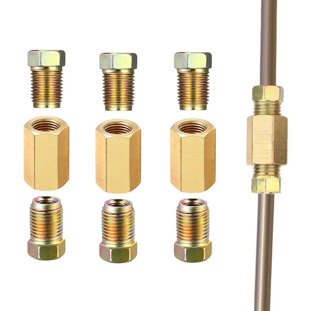 12X Straight Brass Brake Line Inverted Compression Fitting Union
