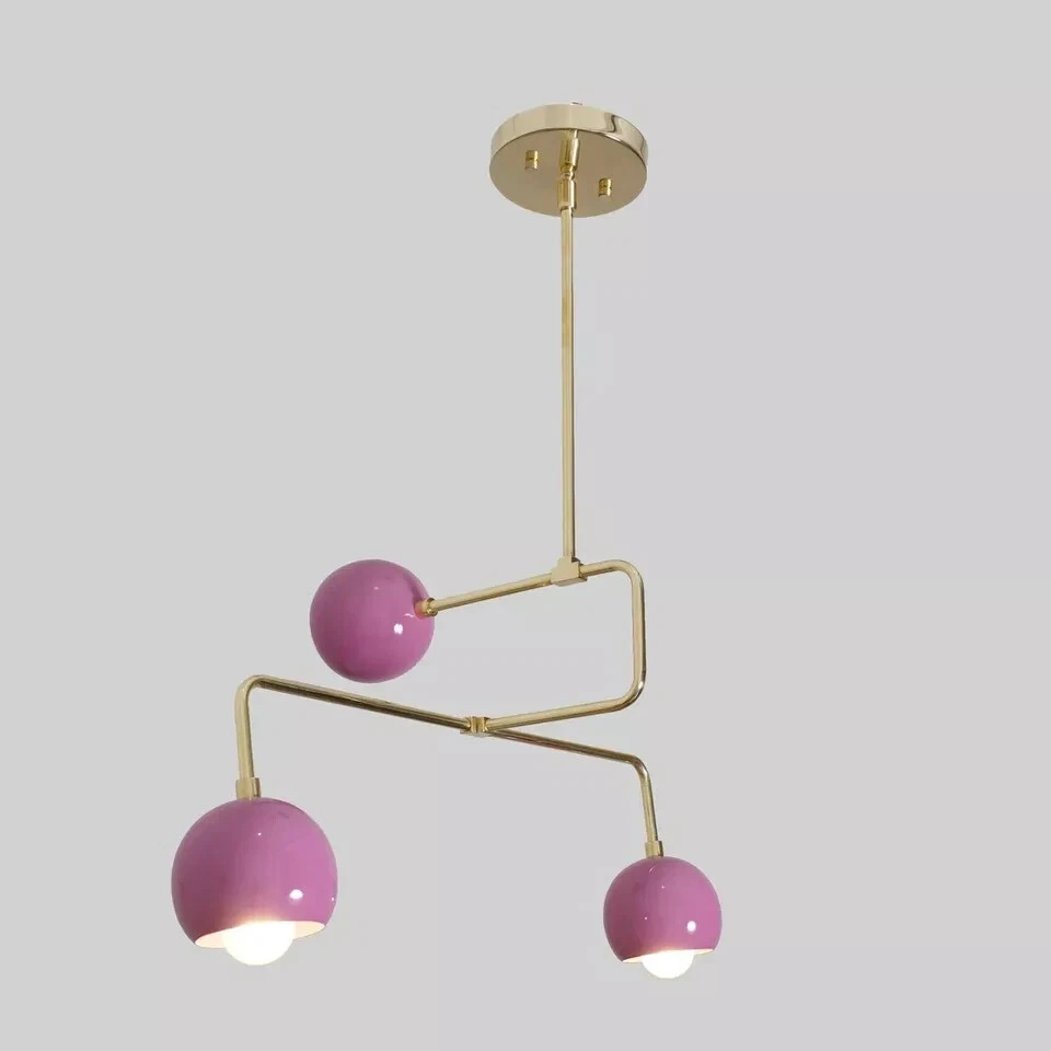 Lámpara de araña sputnik de latón claro Foto 3 de 4