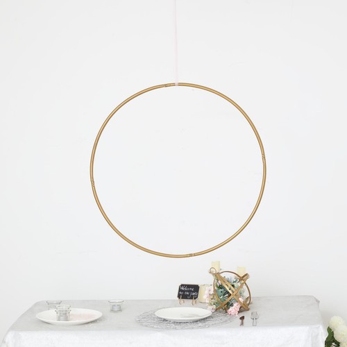 GOLD 28" wide Round Metal Floral Hoop Wreath Ring Wedding Party Home Decorations - 第 8/8 張圖片