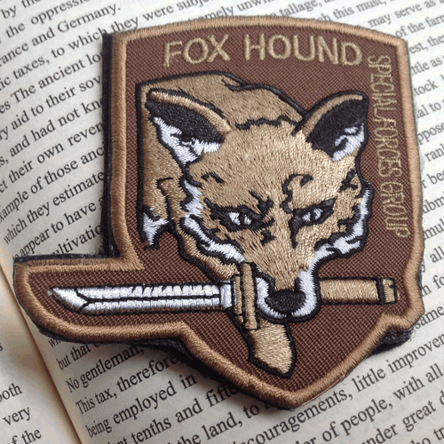 Metal Fox Hound Specia Forces Groups Fox hound  Tactical Hook Loop Patch Desert - Picture 2 of 6