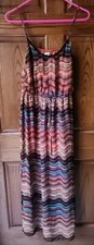 Maurices Sz M Spaghetti Strap Multicolor Maxi Dress Hippie Boho