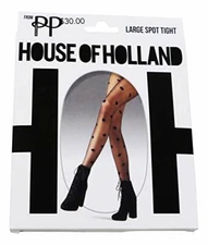Pretty Polly House of Holland Large Black Spots Tights One Size MSRP $30.00 