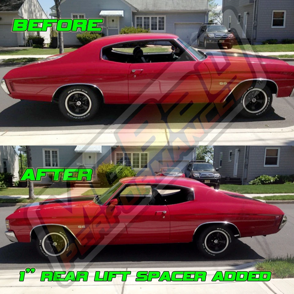 Juego de kit de elevación espaciador de resorte helicoidal trasero de aluminio de 1" par años 60-90 Buick Cadillac EE. UU. Foto 3 de 4