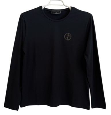 Giorgio Armani Beauty Employee Black Top Shirt Organic Cotton Blend Sz L Italy