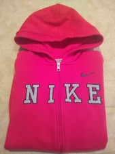Nike Hoodie Kids XL Extra Large Full Zip Sweatshirt Red Embroidered Swoosh Youth