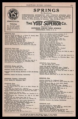 1924 Yost Superior Company Springfield Ohio Wire Coiled Springs Print Ad