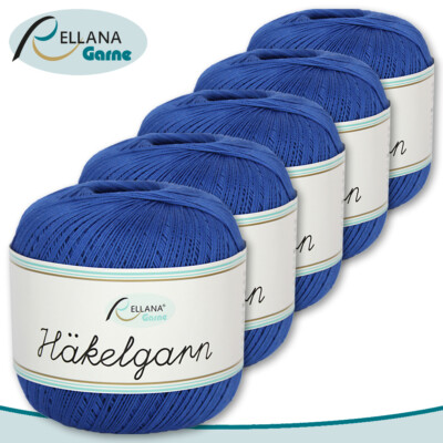 Rellana 5x50 g Häkelgarn |22| 100% Baumwolle mercerisiert und gasiert Amigurumi