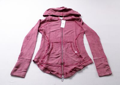 Out From Under Women's Skylar Zip Hoodie Sweatshirt EJ3 Wine Bord Medium NWT