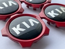 4 Original Kia Rad Naben Kappen Felgen Deckel Abdeckung Radzier Cap GT Stern Rot
