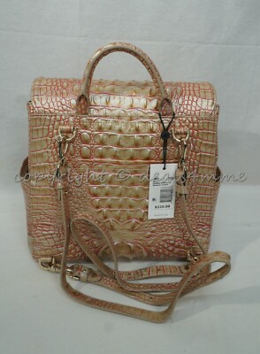 NWT Brahmin Liz Sunkiss Melbourne Genuine Leather Backpack Brahmin Liz Sunkiss Melbourne Croc Embossed Leather BackPack  main image 3