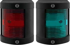 Boat Green Starboard and Red Port Side Black Stern LED Navigation Light 90° IP66