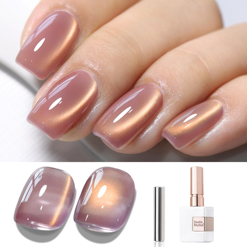 15ML Ice Glass Cat Eye Gel Polish with Magnet Holographic Glitter Shimmer Transl