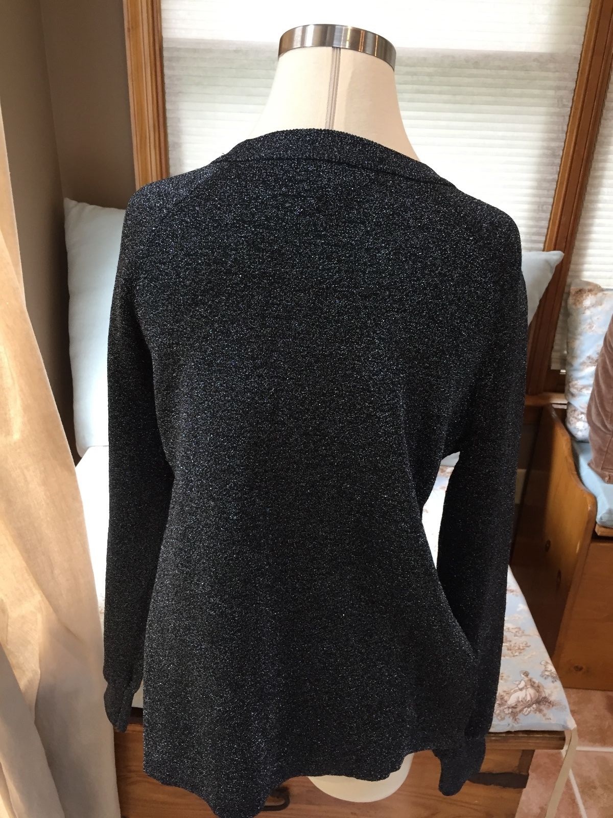J. Crew Black Silver Metallic Split Side Sweater … - image 4