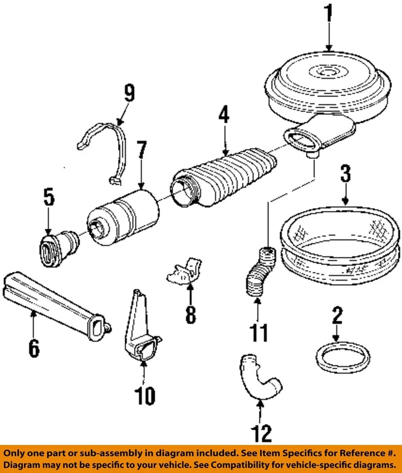 Used Air Cleaner Assembly fits: 1995 Chevrolet 2500 PICKUP 7.4L w/o off road air — 第 3/4 张图片