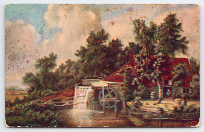 #ad The Old Water Wheel Meindert Hobbema Painting Art Vintage Postcard Message Mumps $8.65