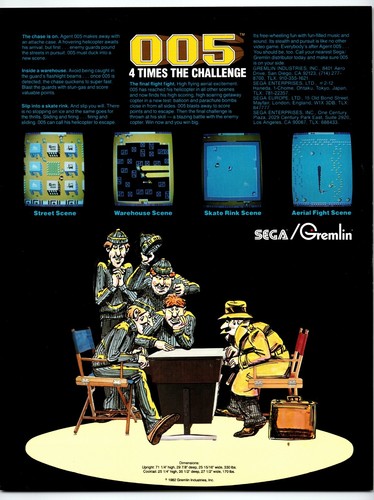 005 Arcade Flyer Secret Agent Man Original 1982 Video Retro Game Art Gremlin - Picture 2 of 2