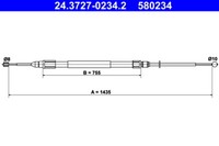 Ate Handbremsseil Links FüR Bmw 1 E81 E82 E87 E88 1.6-3.0 06.04-12.13 Oe