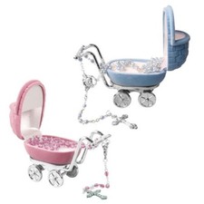 Baptême Bébé Landau Souvenir Avec Rosaire Perles