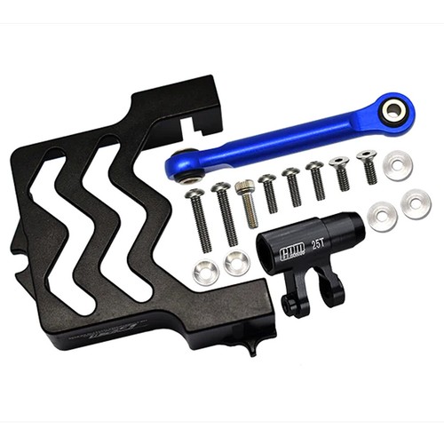 Corno Servo In Alluminio GPM Racing 25T Nero Per Traxxas X-Maxx - Ricambio Standard TXM024/SH-BK