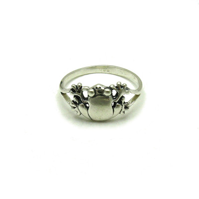 Genuine Sterling Silver Ring Frog Solid Punched 925 Handmade