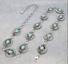 Western Concho Belt With Leather Turquoise S/M