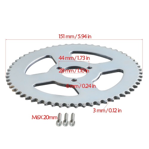58T 29mm Rear Axle Sprocket + T8F Chain Go Kart Mini Bike Drift Trike ATV Quad - Bild 3 von 6