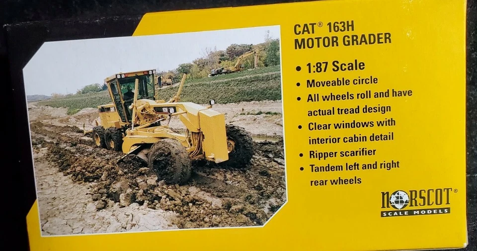 NIB Cat 163H Motor Road Grader Norscot Caterpillar 1:87 AT WORK. Our u789 - Image 4 of 4