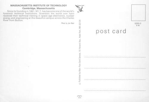 MIT Massachusetts Institute of Technology 82865-D 4" x 6" Cambridge - Picture 2 of 2