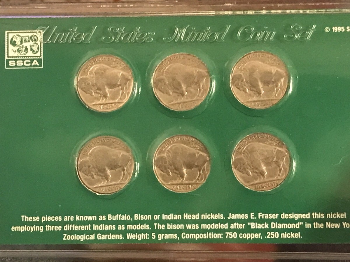 1995 SSCA American Frontier Nickel Set Indian Head Nickels Set Of